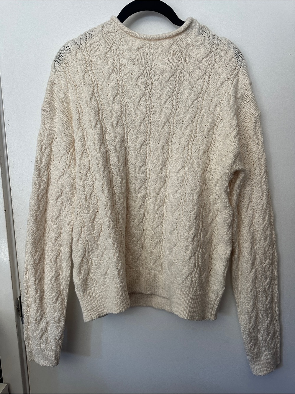 J.Crew Factory Cable Knit Mockneck Sweater Cream Small NWT